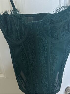 Out from Under Emerald Green Lace Corset Bustier